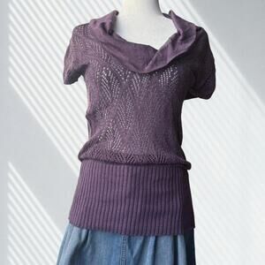 Y2K Hooked Up by IOT purple knit sweater